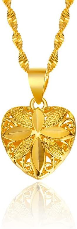 Gold Heart Necklace for Women